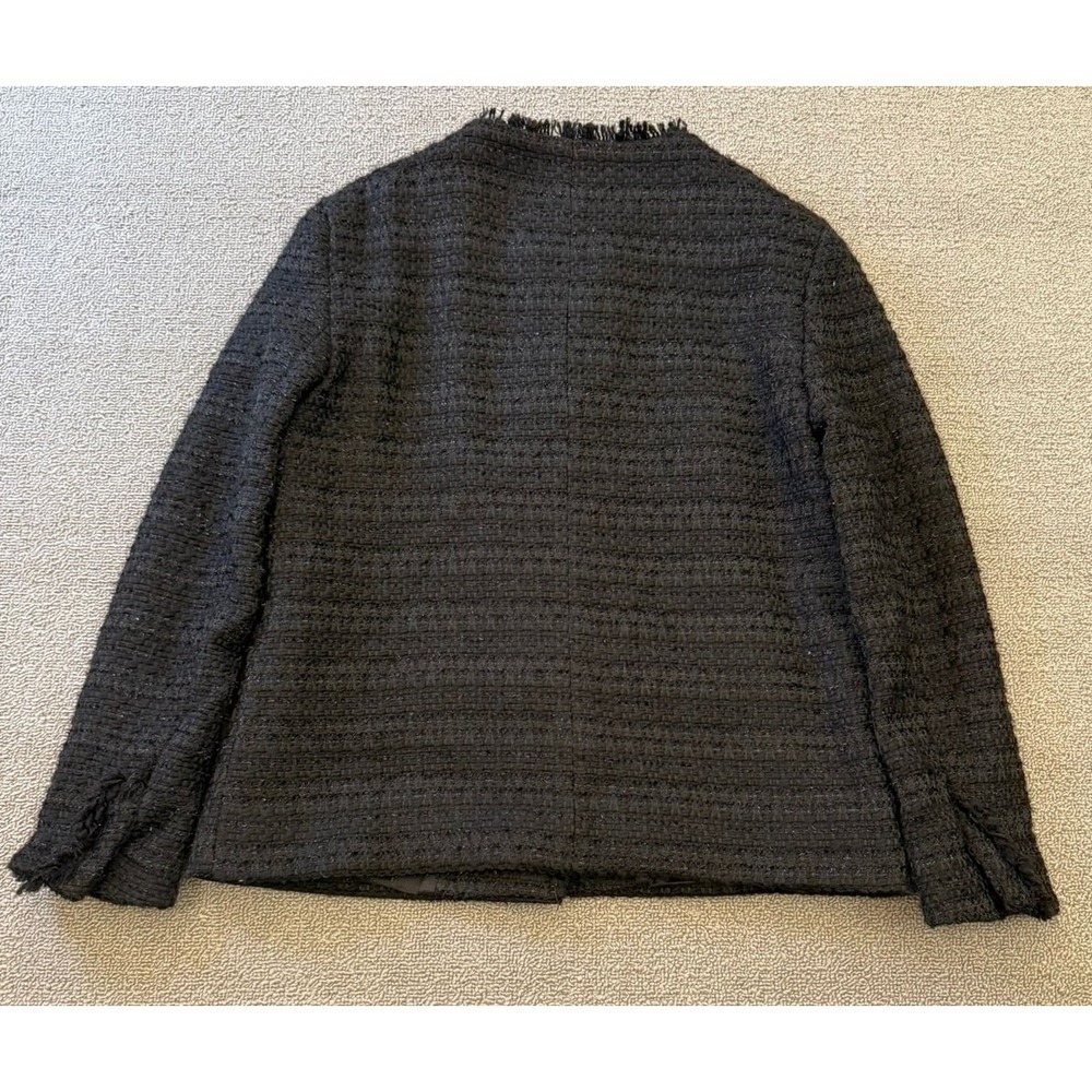 Zara Basic Collection Women's Size Small Black Tweed Jacket - Picture 2 of 12